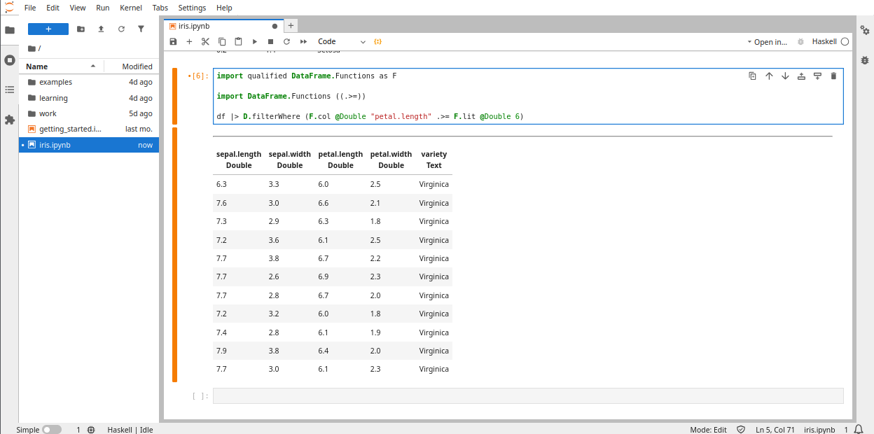 Screenshot of filtering with full annotations