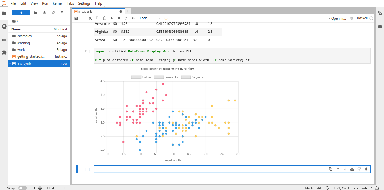 Screenshot of plot